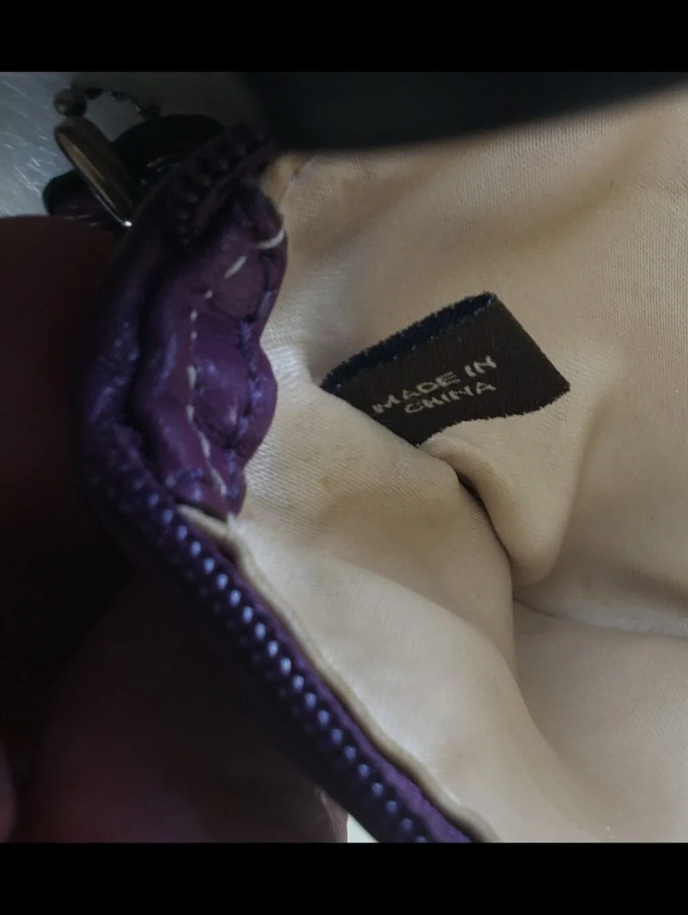 Vintage Coach Pleated Leather Wristlet Plum Purple-Silver Logo Y2K